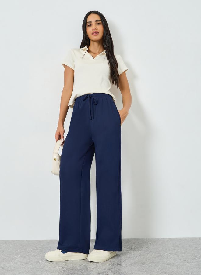 ستايلي بنطال جوغر بأرجل واسعة ورباط - Image 4